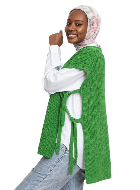 Green Cut Belt Pullover - Khotwh